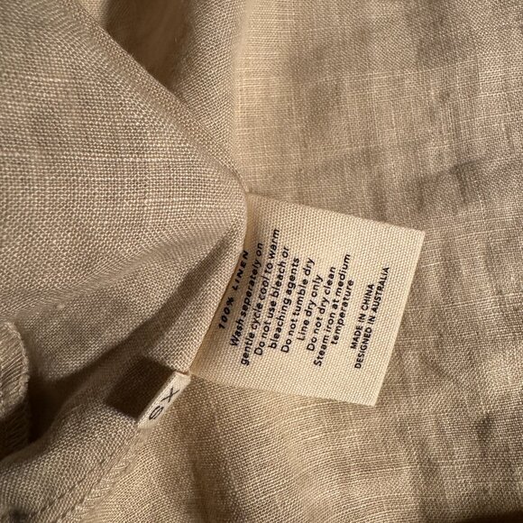 Deiji Studios The Slip Linen Midi Dress in Beige, XS, NWT - Picture 8 of 8